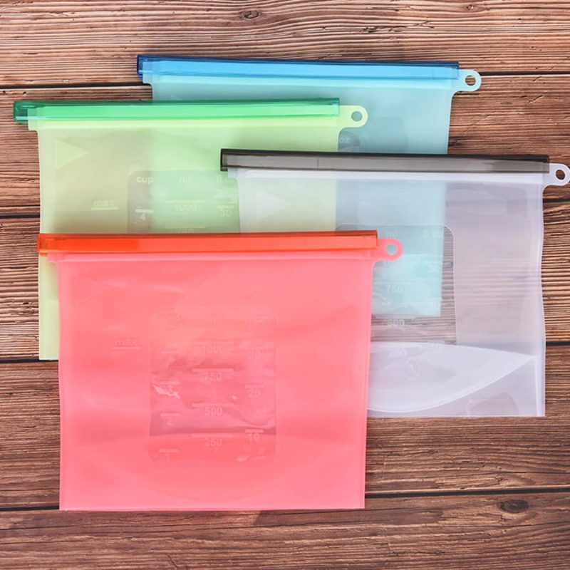 Bolsa Tipo Ziploc de Silicón Reutilizable para Alimentos y Bebidas